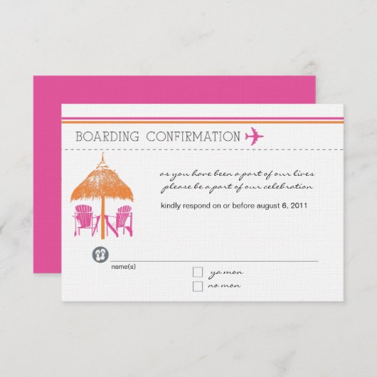 Boarding Pass RSVP-Karte RSVP Karte (Vorne/Hinten)