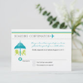 Boarding Pass RSVP-Karte RSVP Karte (Stehend Vorderseite)