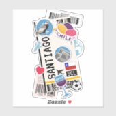 BOARDING PASS SANTIAGO CHILE AUFKLEBER (Blatt)