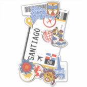 BOARDING PASS SANTIAGO DE LOS CABALLEROS DOMINICAN AUFKLEBER (Vorderseite)