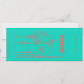 Boarding Pass Save the Date - Aquamarin & Korallen Einladung (Vorderseite)