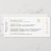 Boarding Pass Save the Date Black Gold Heart Flugz Ankündigung (Rückseite)