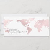Boarding Pass Save the Date, Blush World Map Einladung (Rückseite)