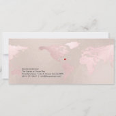 Boarding Pass Save the Date, Blush World Map Einladung (Rückseite)