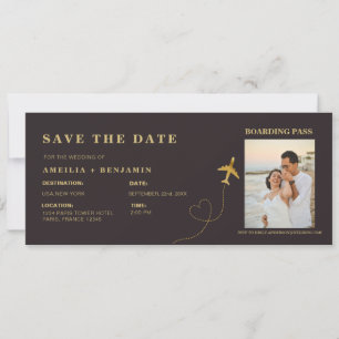 Boarding Pass Save-the-Date   Destination-Hochzeit Einladung