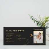 Boarding Pass Save the Date | Destination Wedding Einladung (Stehend Vorderseite)