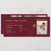 Boarding Pass Save the Date | Destination Wedding Einladung (Vorne/Hinten)