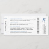 Boarding Pass Save the Date Einladung Blaues Flugz (Rückseite)