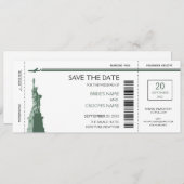 Boarding Pass Save the Date Einladungen (Vorne/Hinten)
