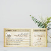 Boarding Pass Save the Date Fahrkarten mit Schiff (Stehend Vorderseite)