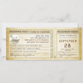 Boarding Pass Save the Date Fahrkarten mit Schiff (Vorderseite)