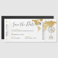 Boarding Pass Save the Date Goldkarte 