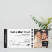 Boarding Pass Save the Date Ticket (Stehend Vorderseite)