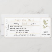 Boarding Pass Save the Date Ticket Boho Einladung (Vorderseite)