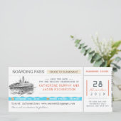 Boarding Pass Save the Date Tickets (Stehend Vorderseite)