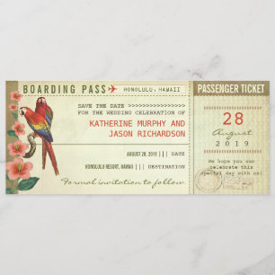 Boarding Pass Save the Date Tickets