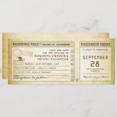 Boarding Pass Save the Date Tickets mit Flugzeug (Vorne/Hinten)