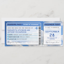Boarding Pass Save the Date Tickets mit Himmelswol