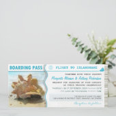 Boarding Pass Schiff Einladung Hochzeit (Stehend Vorderseite)