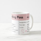 Boarding Pass Schwangerschaft/Adoption Ankündigung Kaffeetasse (VorderseiteRechts)