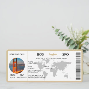 Boarding Pass Scratch Surprise Holiday/Trip Reveal Einladung