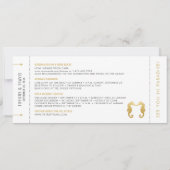 Boarding Pass Seepferde Küssen Ticket Beach Save The Date (Rückseite)