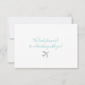 Boarding Pass Silver Flugzeug Ticket Zielort RSVP Karte (Rückseite)