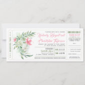 Boarding Pass | Strand von Floral | Hochzeitsticke Einladung (Vorderseite)