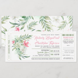 Boarding Pass | Strand von Floral | Hochzeitsticke Einladung