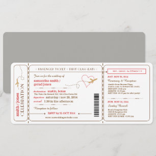 Boarding Pass Ticket Einladung Hochzeit