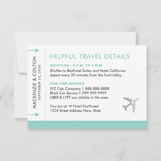 Boarding Pass Ticket Einzelbegleiter Platzkarten (Rückseite)