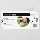 Boarding Pass Ticket Foto Personalisiert Custom Save The Date (Vorne/Hinten)