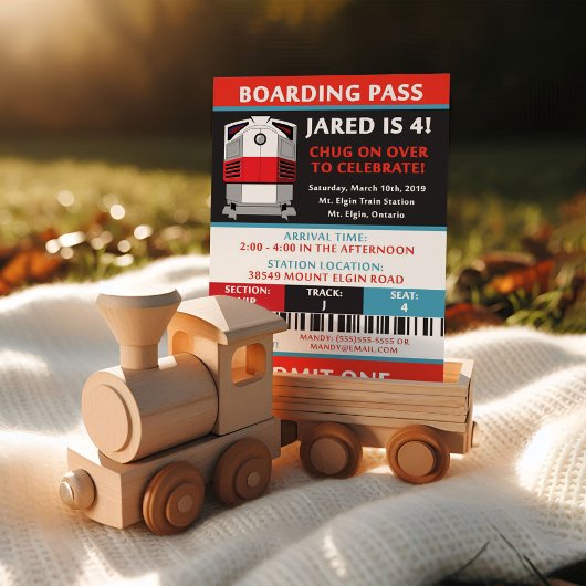 Boarding Pass Ticket Geburtstagsparty  Einladung
