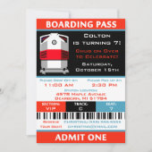 Boarding Pass Ticket Geburtstagsparty  Einladung (Vorderseite)