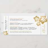 Boarding Pass Ticket Gold Hibiskus Hawaii Wedding Einladung (Rückseite)