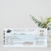 Boarding Pass Ticket Hochzeit Einladung (Stehend Vorderseite)