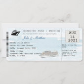Boarding Pass Ticket Hochzeit Einladung (Vorderseite)