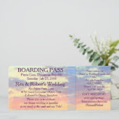 Boarding Pass Ticket | Hochzeit in Urlaubsort Einladung (Stehend Vorderseite)