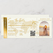 Boarding Pass Ticket mit Foto Hochzeit Einladung (Vorne/Hinten)