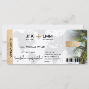 Boarding Pass Ticket  Puerto Rico Einladung