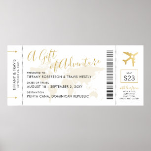 Boarding Pass Ticket Reisegeschenk Poster