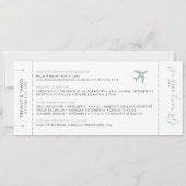 Boarding Pass Ticket Zielort Soft Green Invita Einladung (Rückseite)