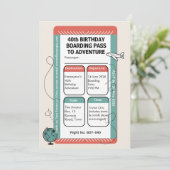 Boarding Pass to Adventure – Travel Themed Einladung (Stehend Vorderseite)