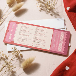 Boarding Pass To Love Plane Ticket Valentine's Day Feiertagskarte
