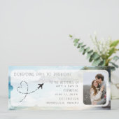 Boarding Pass to Paradise QR Code Hochzeit Einladung (Stehend Vorderseite)