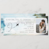 Boarding Pass to Paradise QR Code Hochzeit Einladung (Vorne/Hinten)