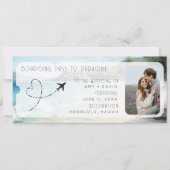 Boarding Pass to Paradise QR Code Hochzeit Einladung (Vorderseite)