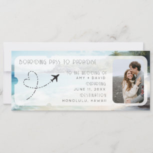 Boarding Pass to Paradise QR Code Hochzeit Einladung