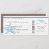 Boarding Pass to St Thomas Wedding Travel Info Einladung (Vorne/Hinten)