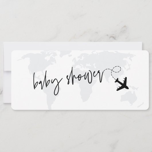 Boarding Pass Travel Baby Boy Babydusche Einladung (Rückseite)